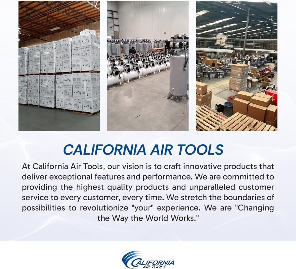 California Air Tools 4620AC Powerful 2.0 HP Ultra Quiet and Oil-Free Air Compressor, 4.6 Gallon Tank Capacity, dB Noise Level, Electric, Portable, 110v / 60hz, Silver California Air Tools 4620AC Powerful 2.0 HP Ultra Quiet and Oil-Free Air Compressor, 4.6 Gallon Tank Capacity, dB Noise Level, Electric, Portable, 110v / 60hz, Silver