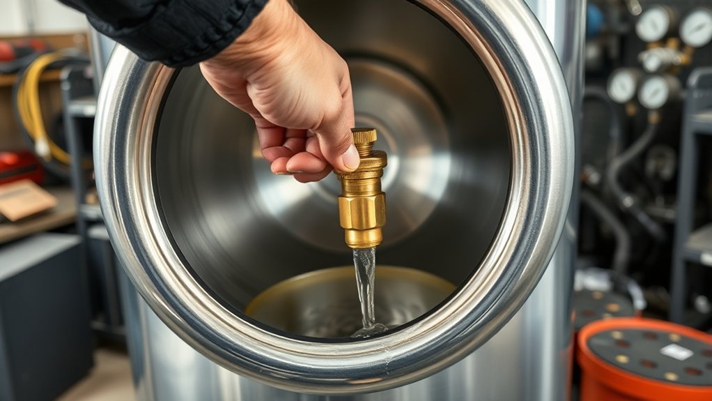 drain tank moisture safely