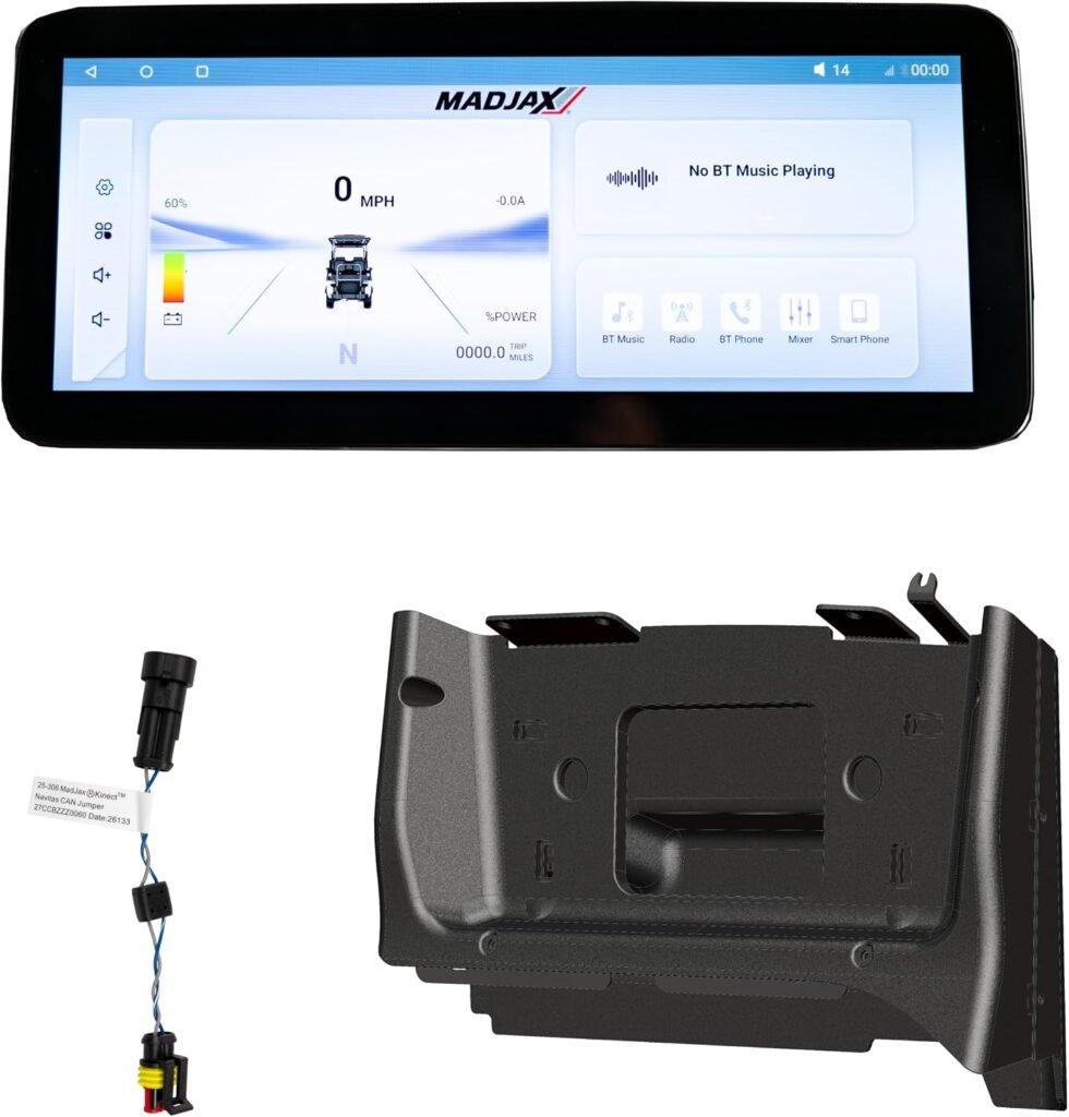MadJax Kinect 12.3 Ultra-Wide HD Touchscreen for Club Car Precedent, Onward, and Tempo 48-Volt Golf Carts Equipped with Bolt Energy Lithium Battery  OEM AC Controller | Real-Time Metrics