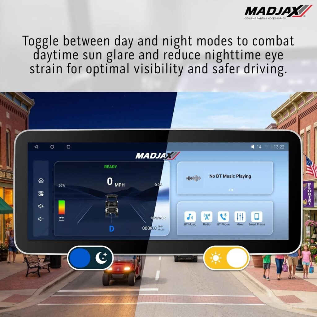 MadJax Kinect 12.3 Ultra-Wide HD Touchscreen for Club Car Precedent, Onward, and Tempo 48-Volt Golf Carts Equipped with Bolt Energy Lithium Battery  OEM AC Controller | Real-Time Metrics